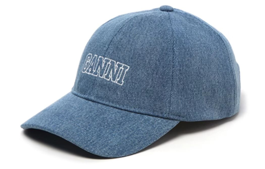 GANNI Cotton Baseball Caps Women's Blue