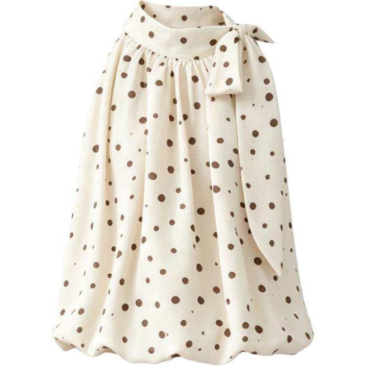 CHARM GLOW Tank Tops Women's Apricot Polka Dot Crew Neck Moderate A Line