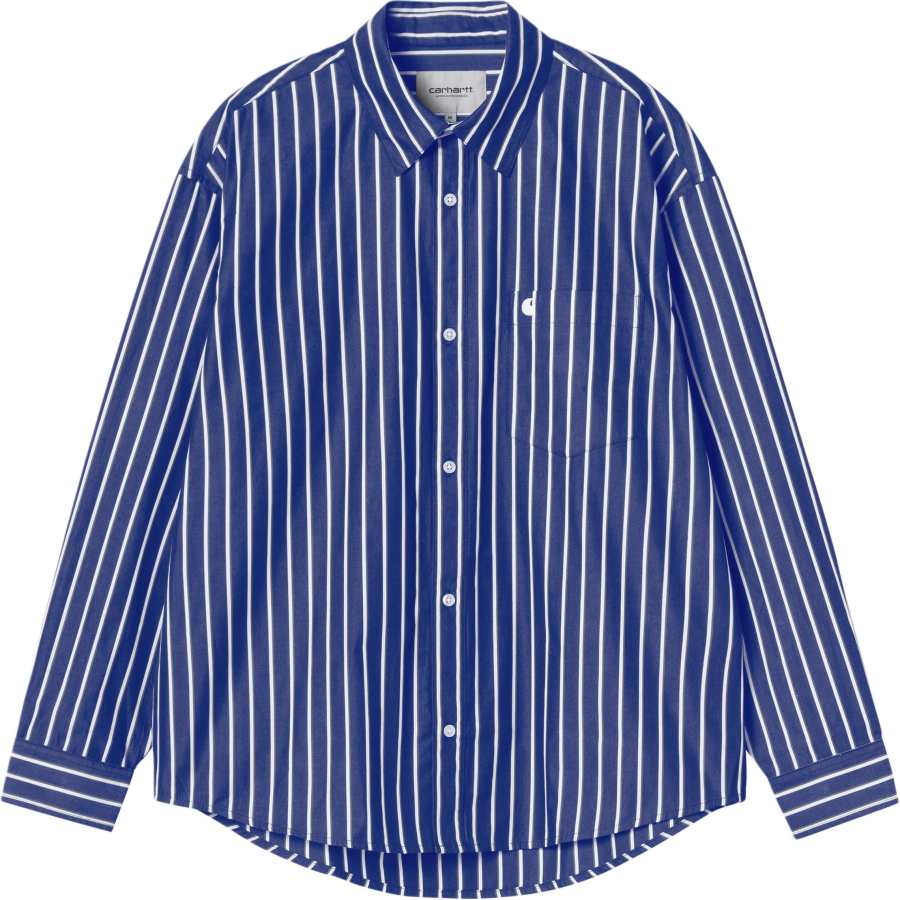 Carhartt WIP Shirts Unisex Lapis Lazuli Lapel Moderate Straight Fit