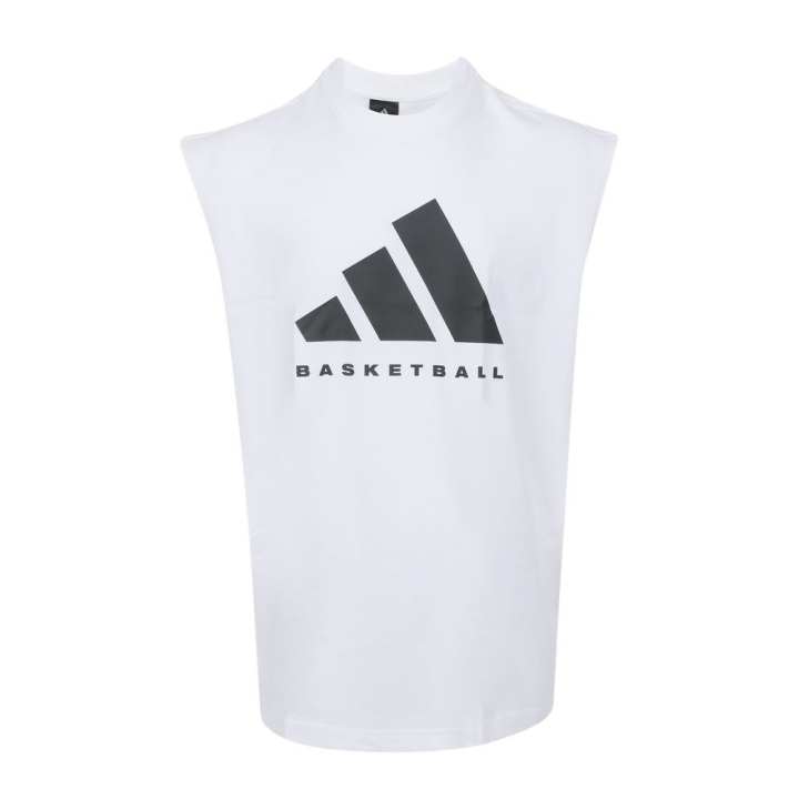 Adidas Adidas Tank Tops Men's White Crew Neck Moderate