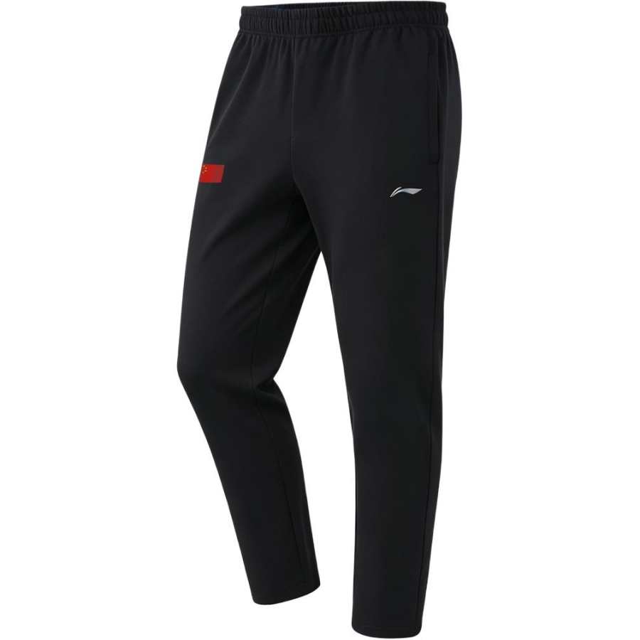 Li-Ning Li Ning Knitted Sweatpants Men's Black Label Attached Style+Hot Melt Adhesive Moderate Straight Fit Pants