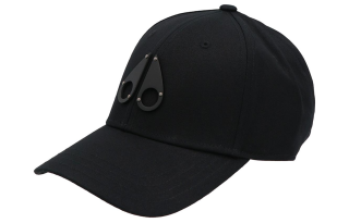 Moose Knuckles Cotton Fabric Baseball Caps Men's Black