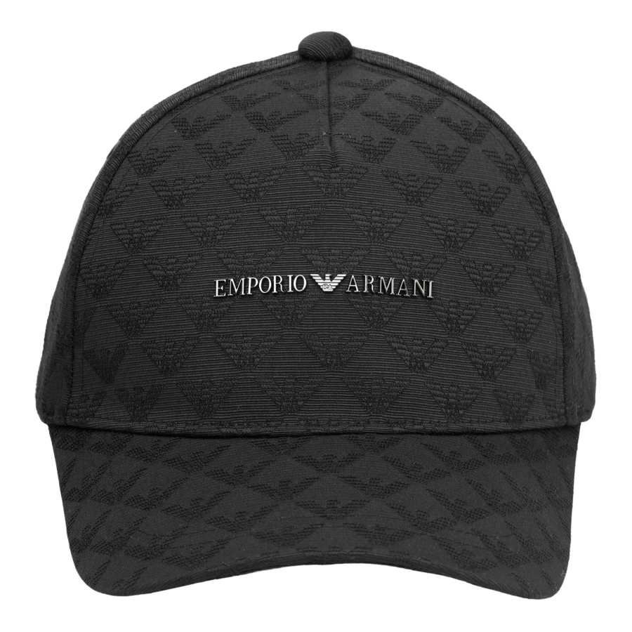 EMPORIO ARMANI Cotton Baseball Caps Men's Black