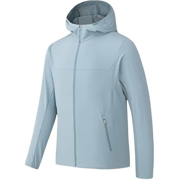ANTA Variety Training Collection Jackets Men's Qinglang Blue Hooded Non Detachable Thin Straight Fit
