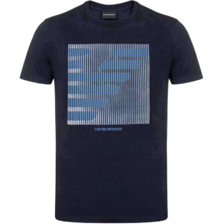 EMPORIO ARMANI T Shirts Men's Blue Crew Neck Moderate Straight Fit