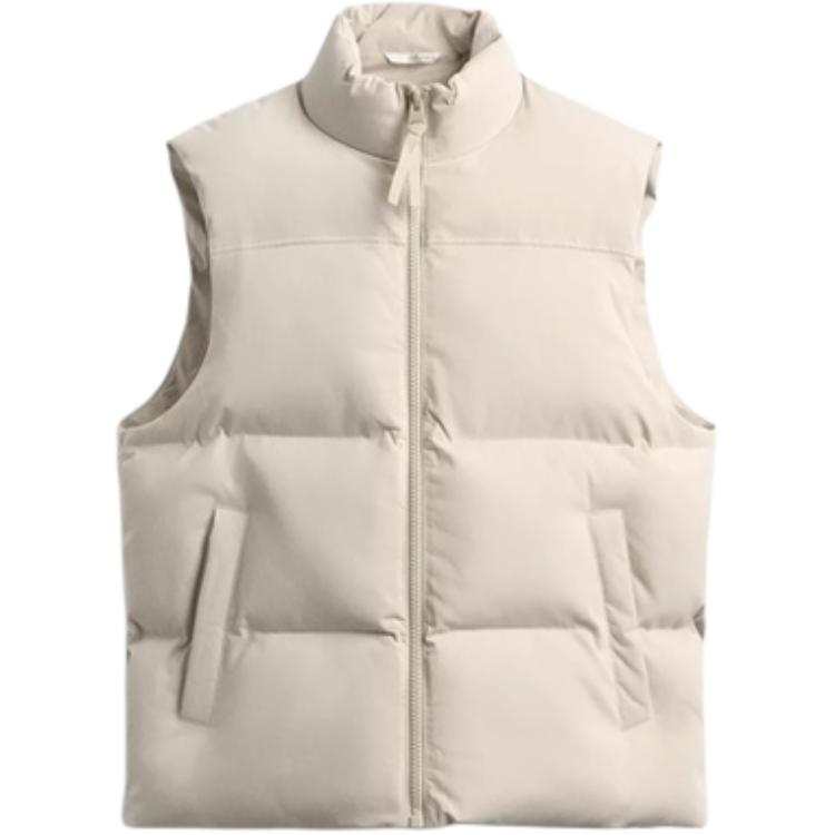 ZARA ZARA Vests Men's Tan Stand Collar