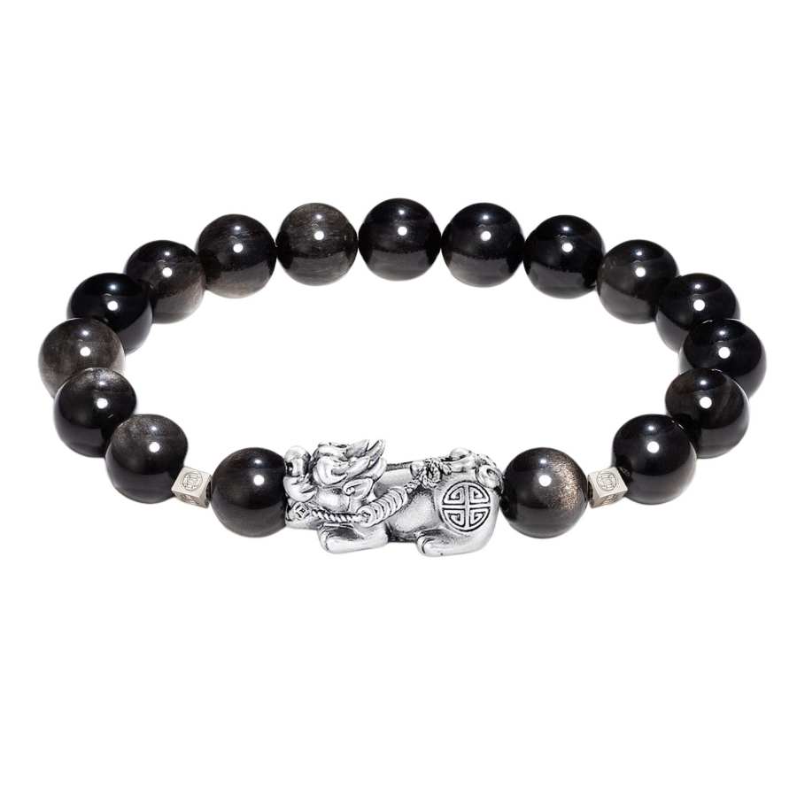 Barbie Barbie Obsidian Beaded Bracelets Men's