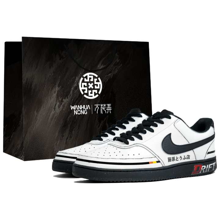 Nike Nike Court Vision Low Quick Dry Impact Resistance Low top Skateboard Shoes Unisex Black White