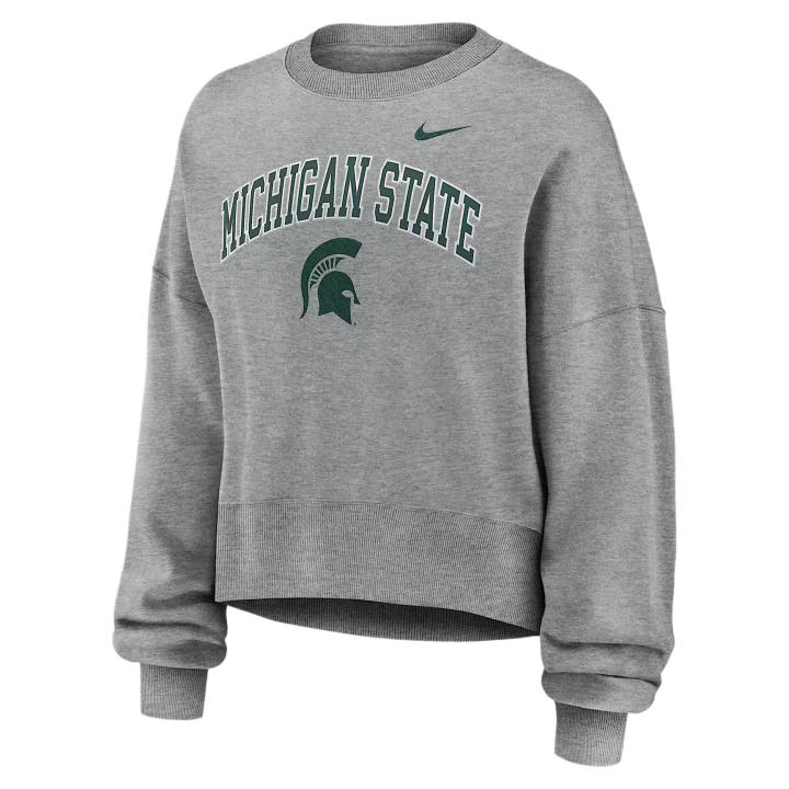 Nike Nike College Sweatshirts Women's Gray Heather Crew Neck Moderate