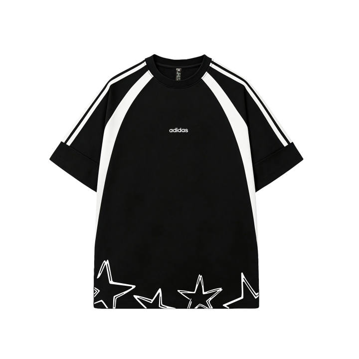 Adidas Adidas 3 Stripes T Shirts Unisex Black Crew Neck Moderate