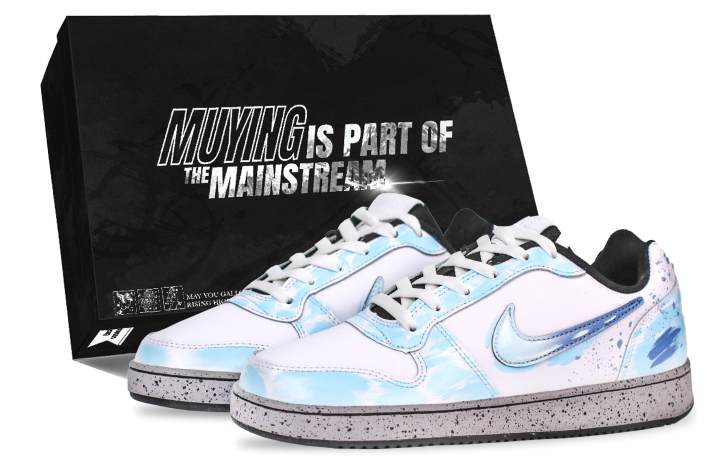 Nike Nike EBERNON Skateboard Shoes Men's Low Top White/Blue