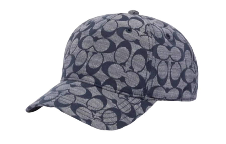 COACH COACH Patterned Print Cotton Baseball Caps Women's Gray
