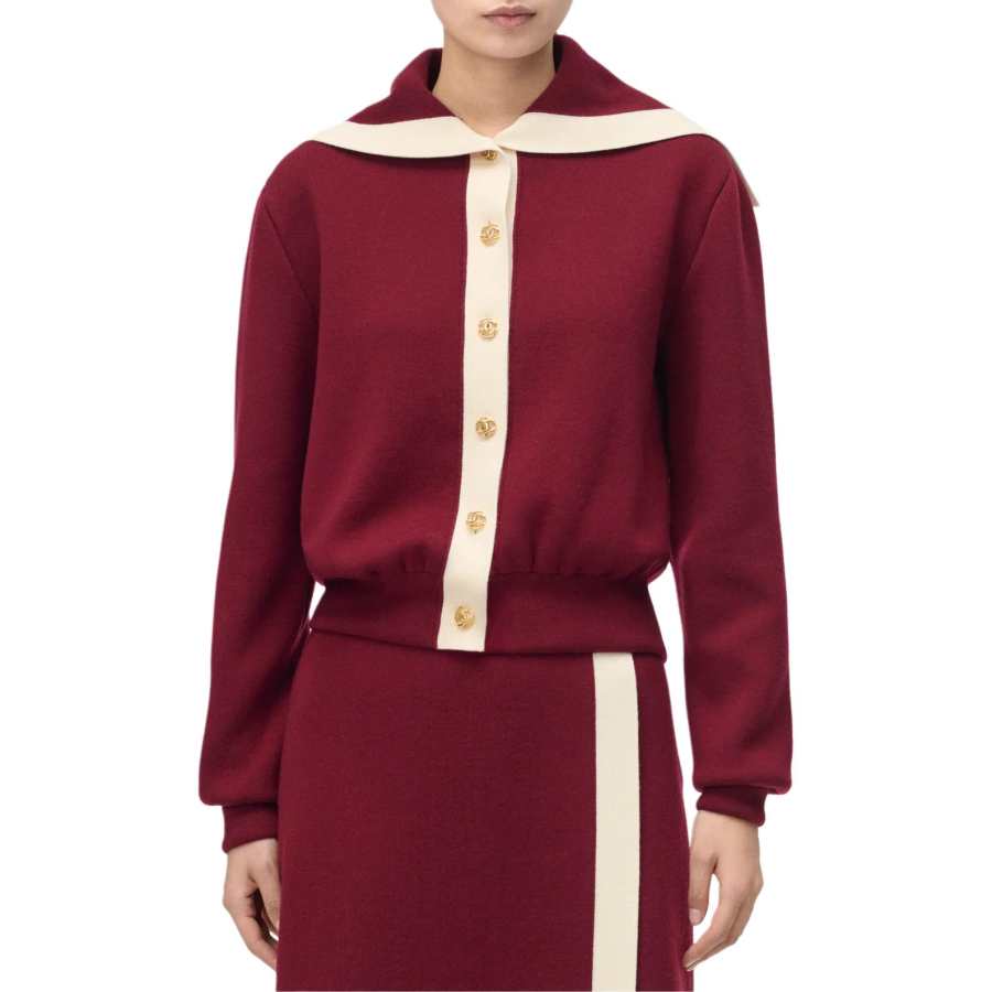 CHANEL Sweaters Women's Red Moderate Straight Fit
