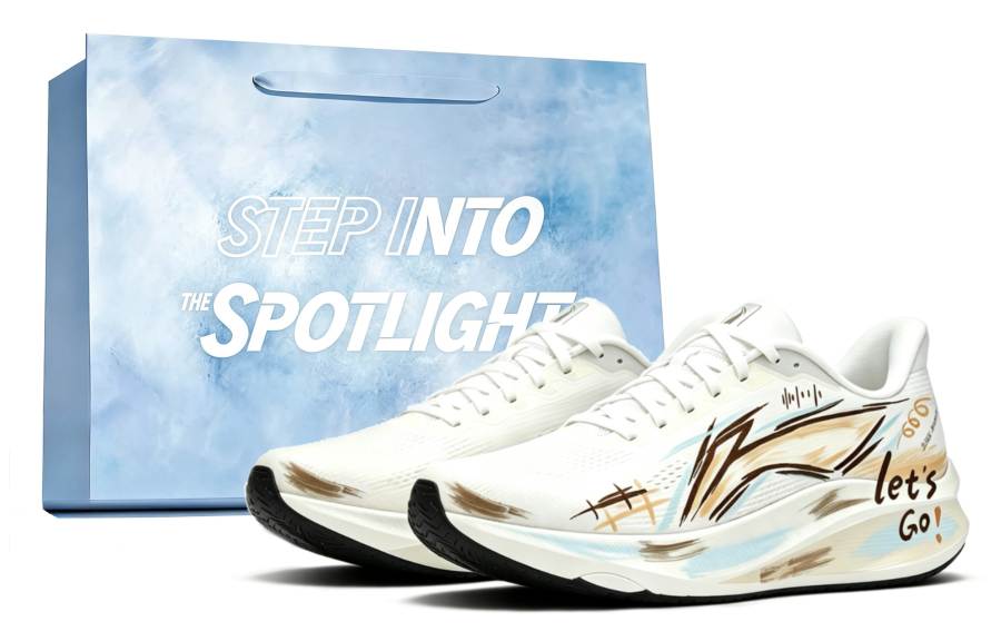 Li-Ning Li Ning Red Hare 9 Running Shoes Unisex Low Top White Brown Light Blue Hand Drawn Graffiti Colorway