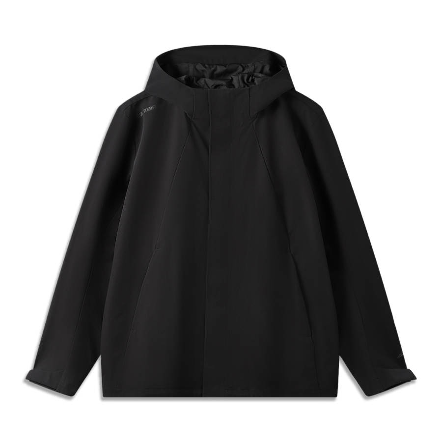 Li-Ning Li Ning Outdoor CF Tracing Trench Coats Men's Black Hooded Non Detachable Thickened