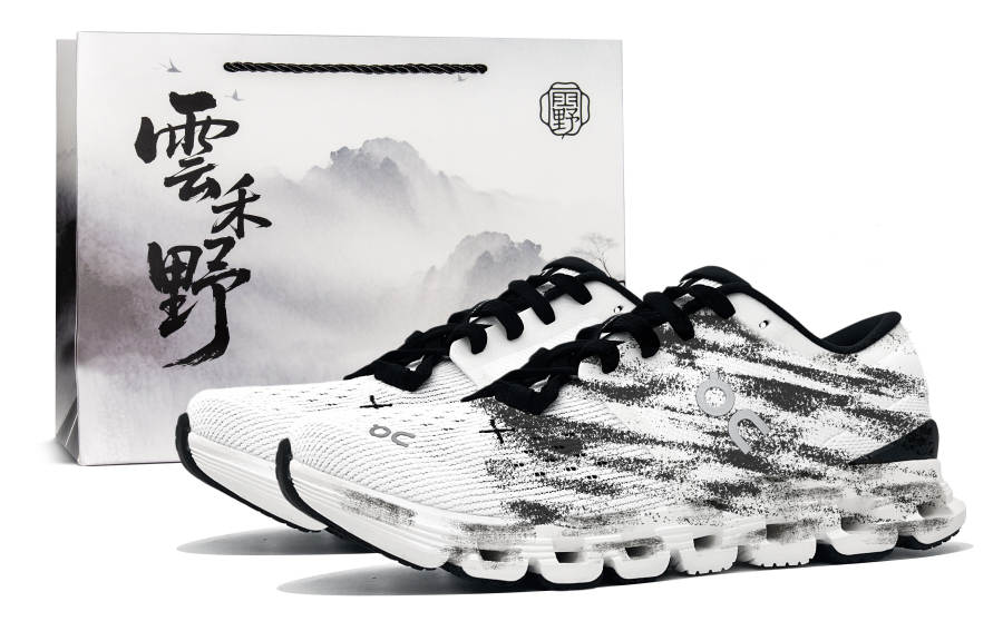 On On Cloud X4 Running Shoes Unisex Low Top Black, White