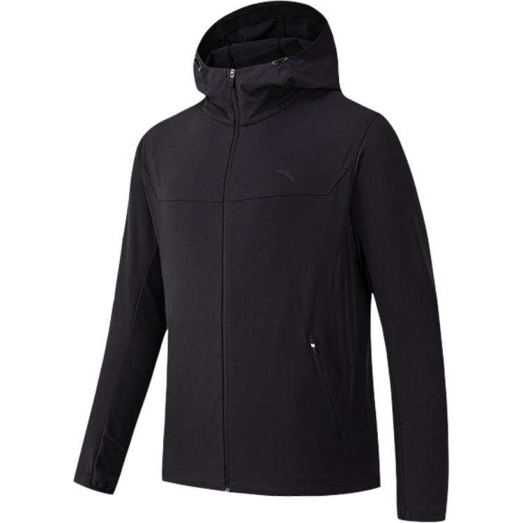 ANTA Variety Training Collection Jackets Men's Black Hooded Non Detachable Moderate Straight Fit