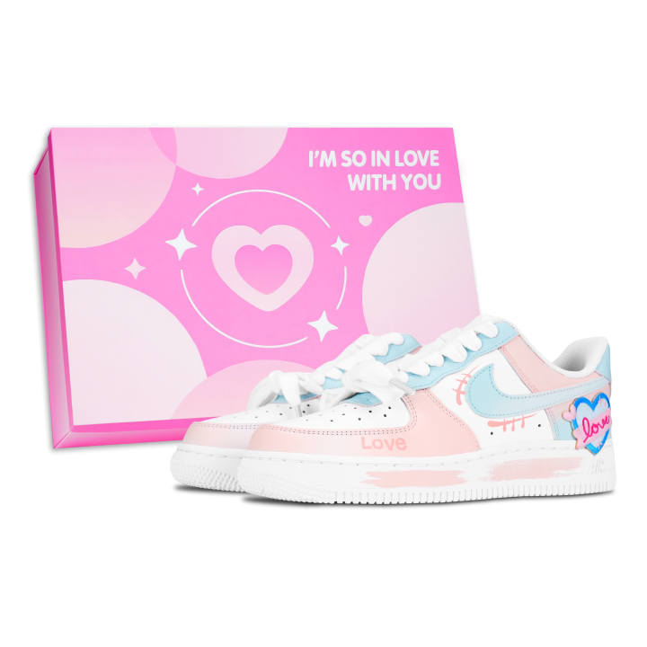 Nike Nike Air Force 1 Skateboard Shoes Unisex Low Top Pink/Blue/White