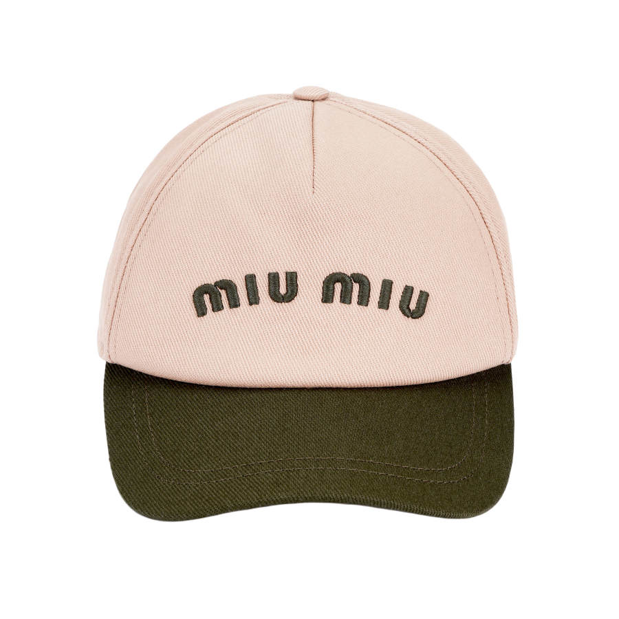 MIU MIU Cotton Baseball Caps Women's Pink