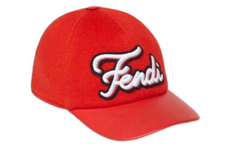 FENDI Wool, Lambskin, Mulberry Silk Baseball Caps Kids' Red