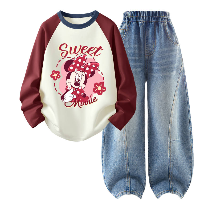 Disney Kids Casual Sportswear Crew Neck Thin Stretch Breathable