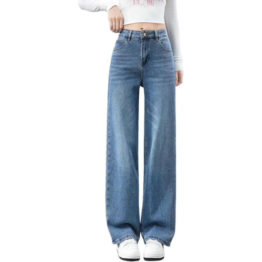 Tonlion Jeans Women's Light Blue Moderate Straight Fit Pants