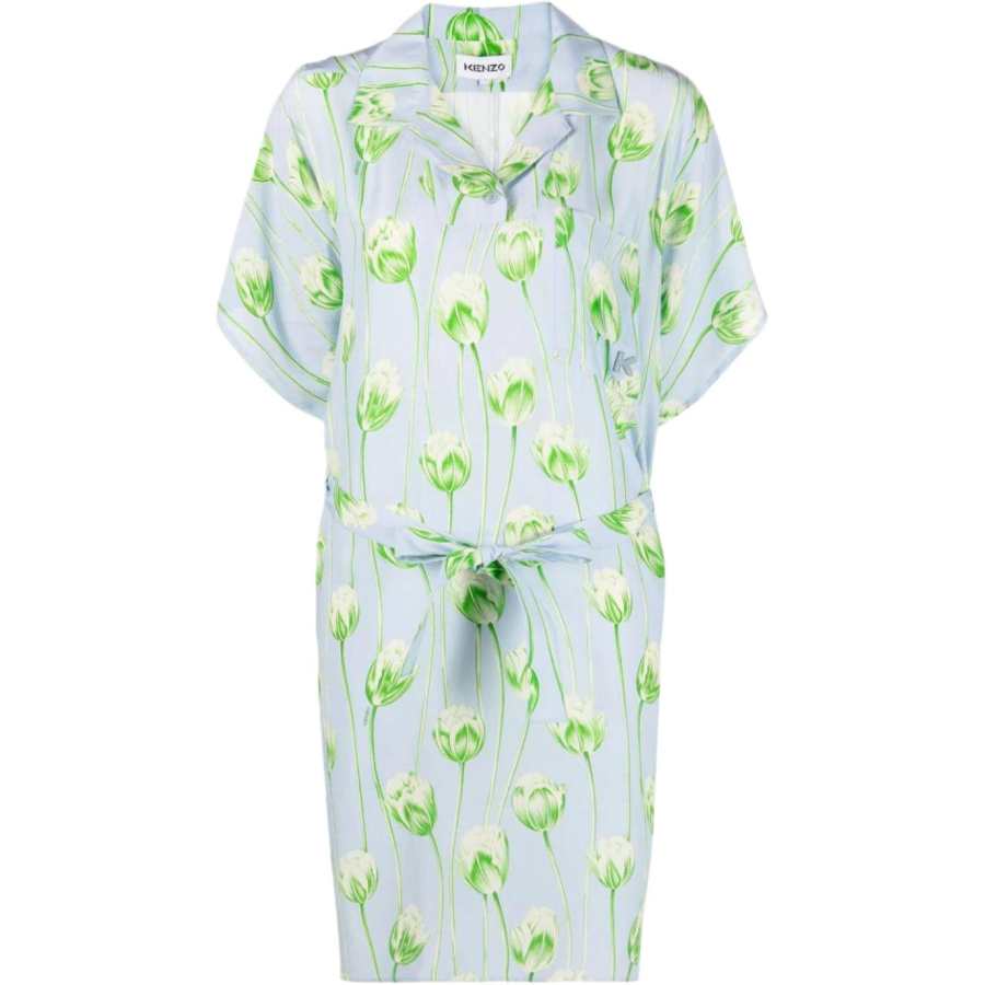 KENZO Short Sleeved Dress Women's Light Blue