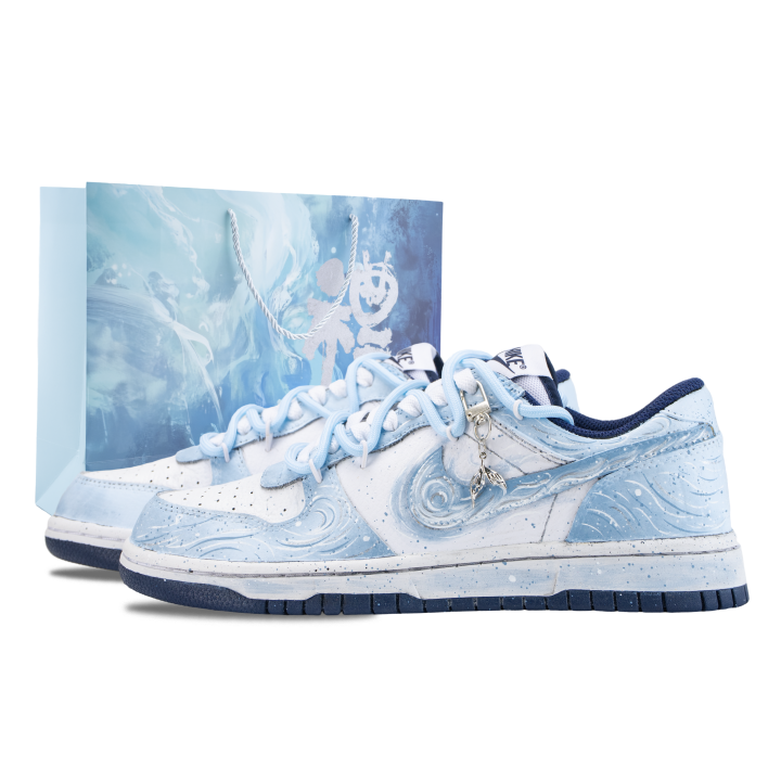 Nike Nike Big Skateboard Shoes Men's Low Top White/Blue