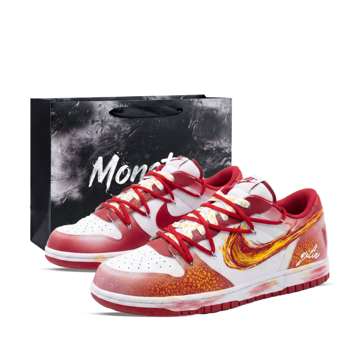 Nike Nike Big Skateboard Shoes Unisex Low Top White/Red/Gray