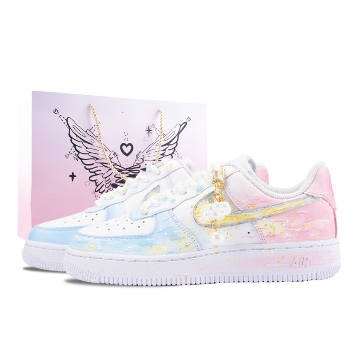 Nike Nike Air Force 1 Skateboard Shoes Unisex Low Top Pink/Blue