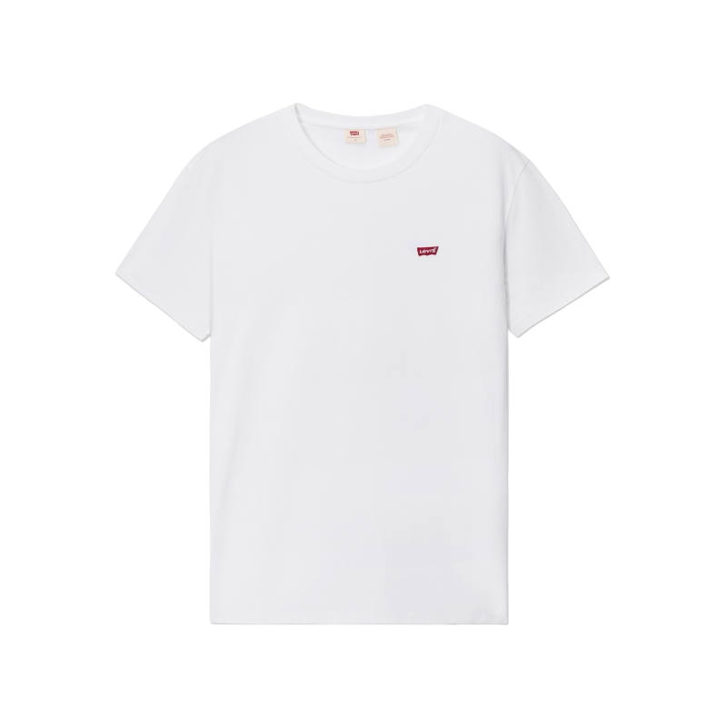 Levis T Shirts Unisex White Crew Neck Moderate Straight Fit