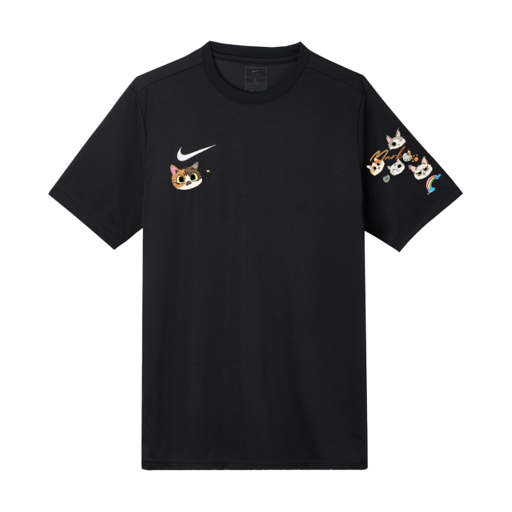 Nike Nike T Shirts Men's Black Crew Neck Moderate Straight Fit