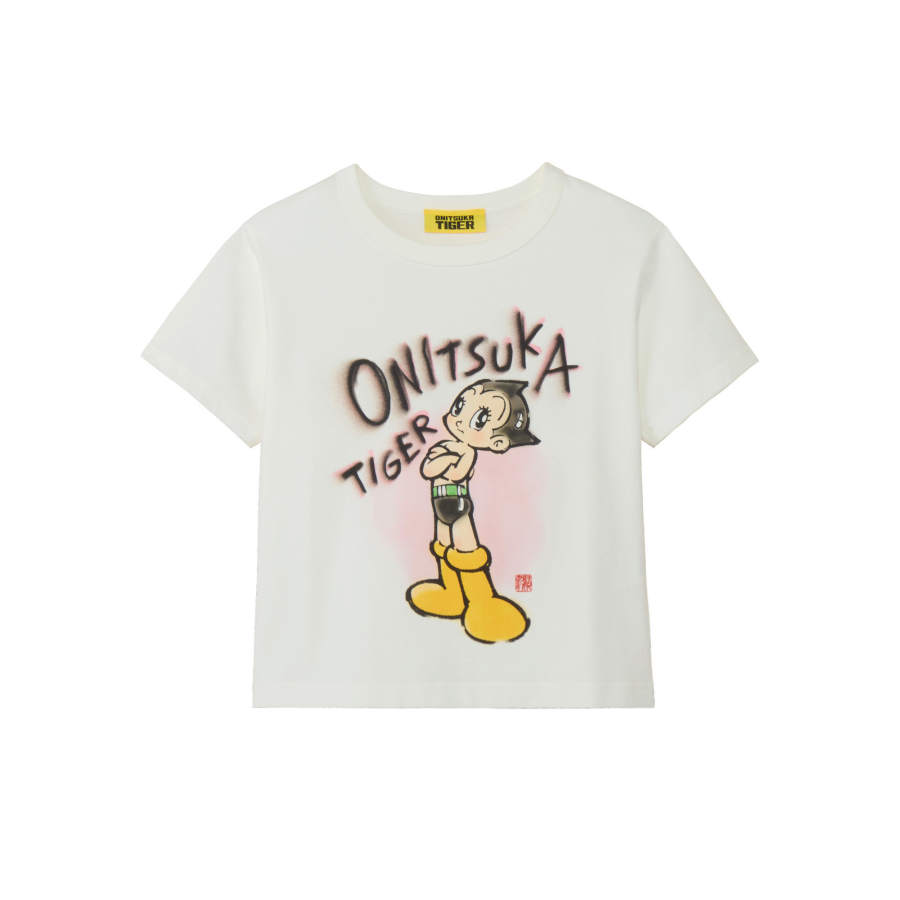 Onitsuka Tiger T Shirts Women's White Crew Neck Moderate