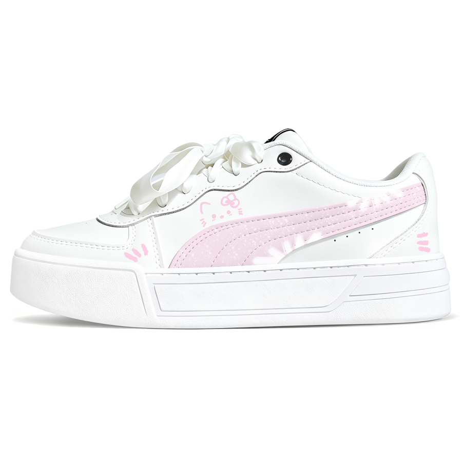 PUMA Skye Skateboard Shoes Women's Low Top Pink White