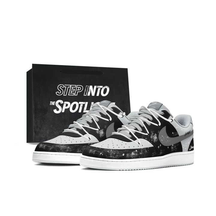 Nike Nike Court Vision Skateboard Shoes Unisex Low Top Obsidian Black/Concrete Gray