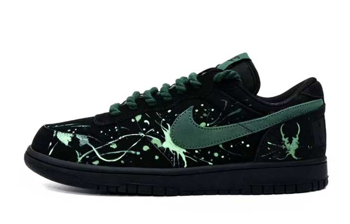 Nike Nike Dunk Skateboard Shoes Men's Low Top Black Green