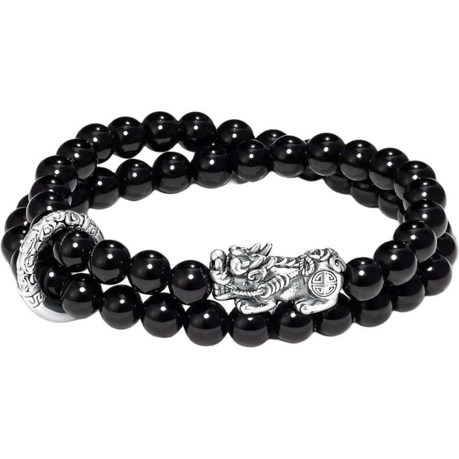 Barbie Barbie Obsidian Beaded Bracelets Men's