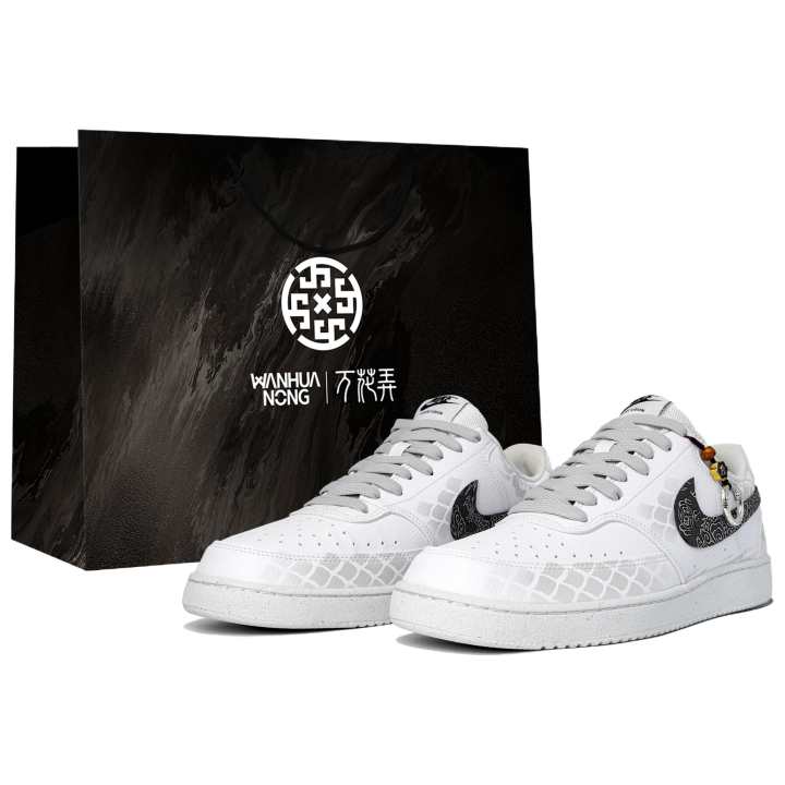Nike Nike Court Vision 1 Low Next Nature, Silver Snake, Reverse Scale, Shopping Bag Abrasion Resistant Lightweight