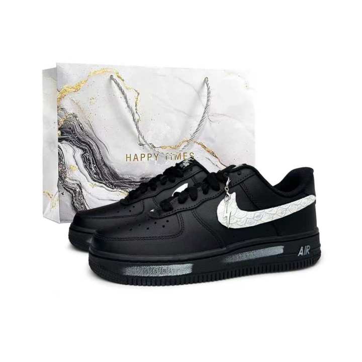 Nike Nike Air Force 1 Skateboard Shoes Unisex Low Top Black/Silver