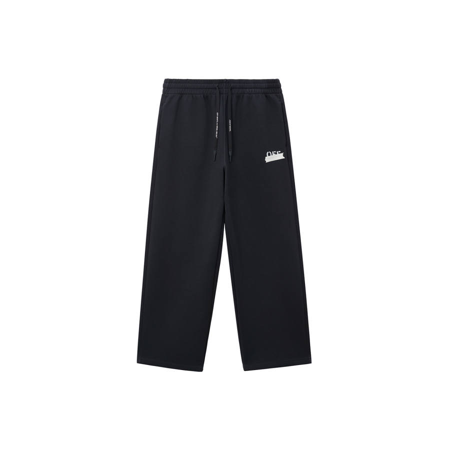 OFF-WHITE OFF WHITE Casual Pants Unisex Black Moderate Straight Fit Pants