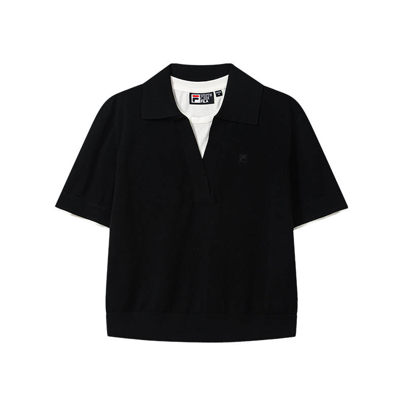 FILA WHITE Knitwear Women's Jet Black Moderate Straight Fit