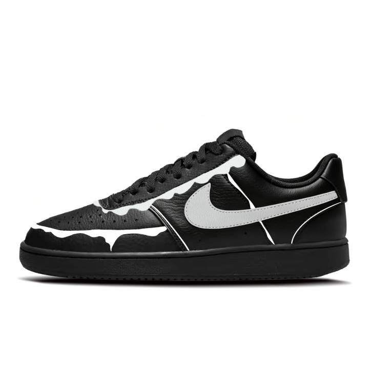 Nike Nike Court Vision Low Skateboard Shoes Unisex Low Top Black & White Graffiti Colorway