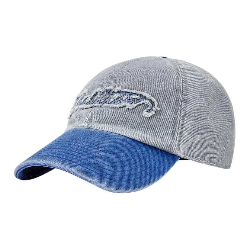 LOUIS VUITTON LOUIS VUITTON Cotton Baseball Caps Men's Gray/Blue