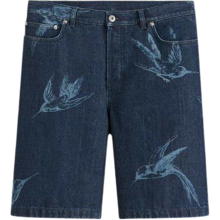 DIOR Denim Shorts Men's Blue Moderate Straight Fit Pants
