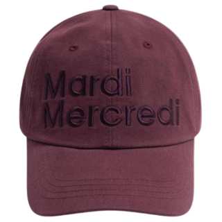 MARDI MERCREDI Cotton Baseball Caps Unisex Burgundy Red