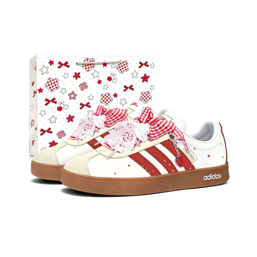 Adidas Adidas VL COURT 2.0 German Army Trainers Women's Low Top Milk White/Red