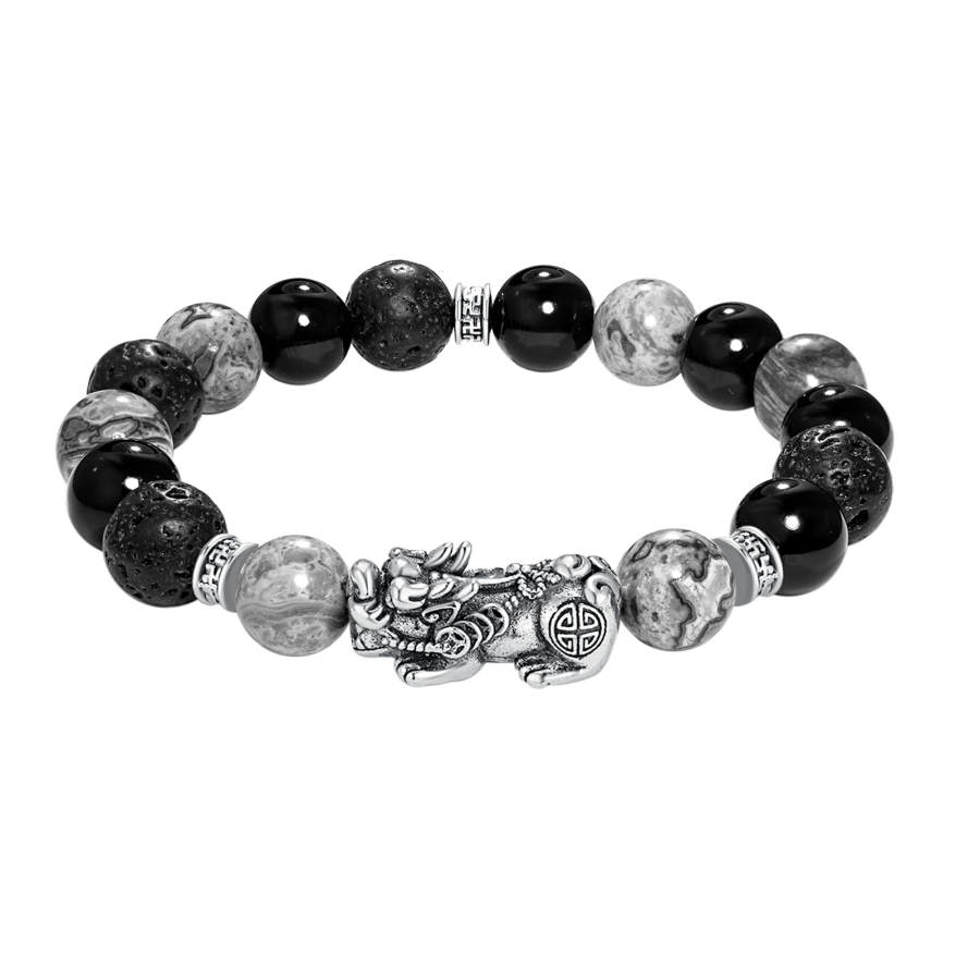 Barbie Barbie Obsidian Beaded Bracelets Men's