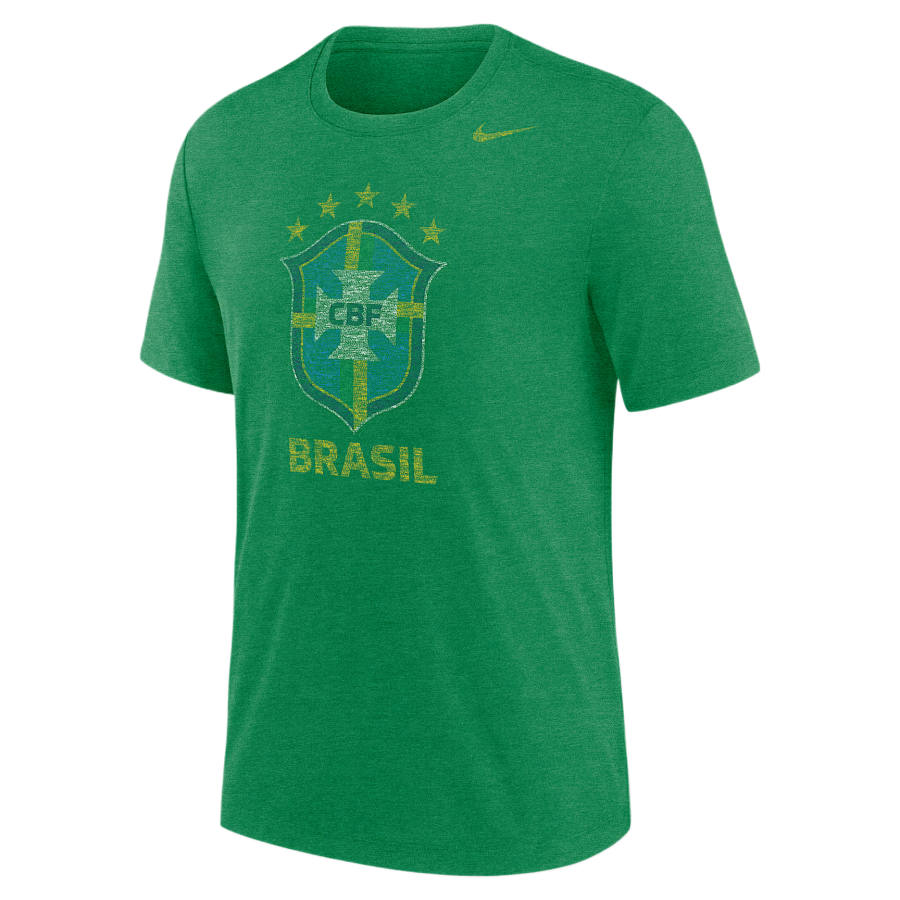 Nike Nike Brazil T Shirts Men's Kelly Green/Apple Green Crew Neck
