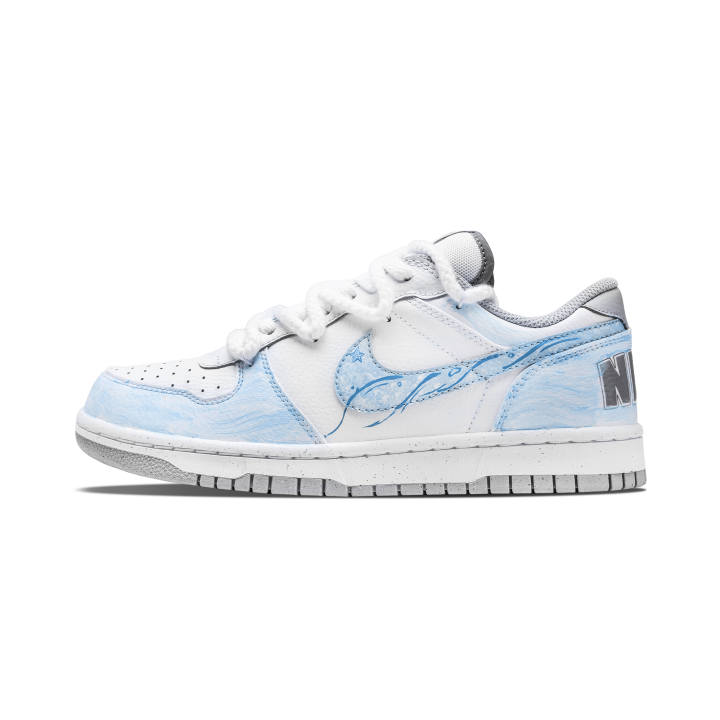 Nike Nike Big Skateboard Shoes Men's Low Top White Blue