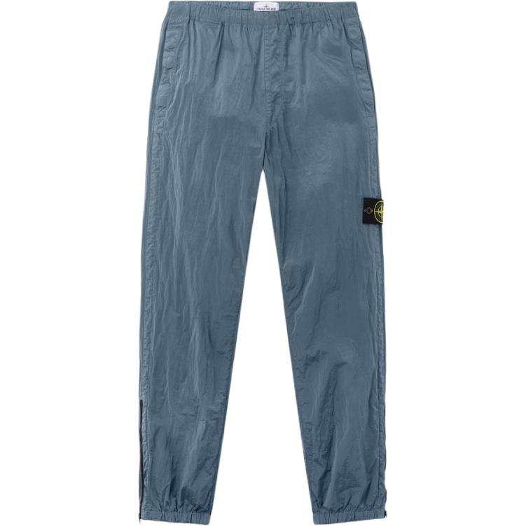 STONE ISLAND Casual Pants Men's Gray Blue Moderate Cuffed Pants